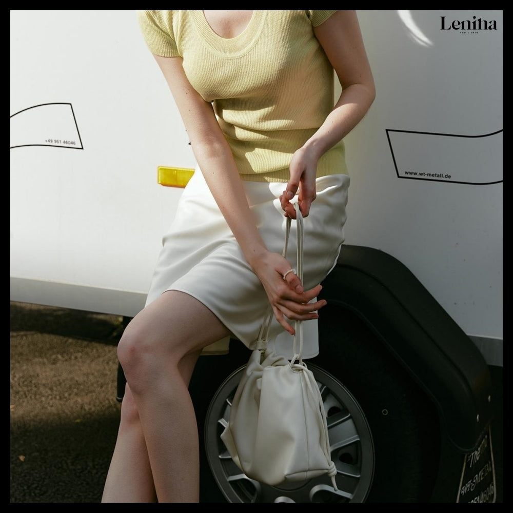 【LENINA】Floria Shoulder Cross Bag White