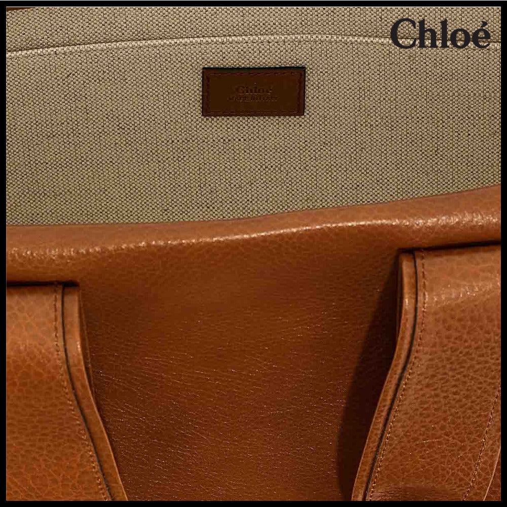 【Chloe】Woody Medium Tote Bag Clay Brown