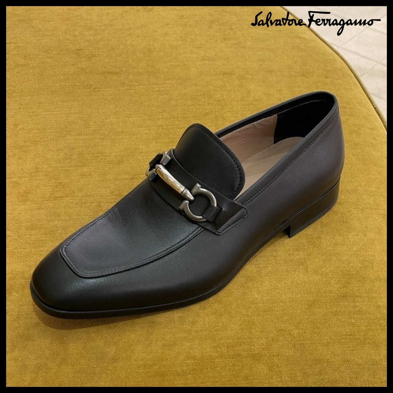 【FERRAGAMO】BENFORD GANCINI LEATHER LOAFERS BLACK