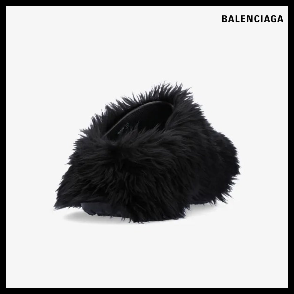 【BALENCIAGA】Crocs Fake Fur Mules Black
