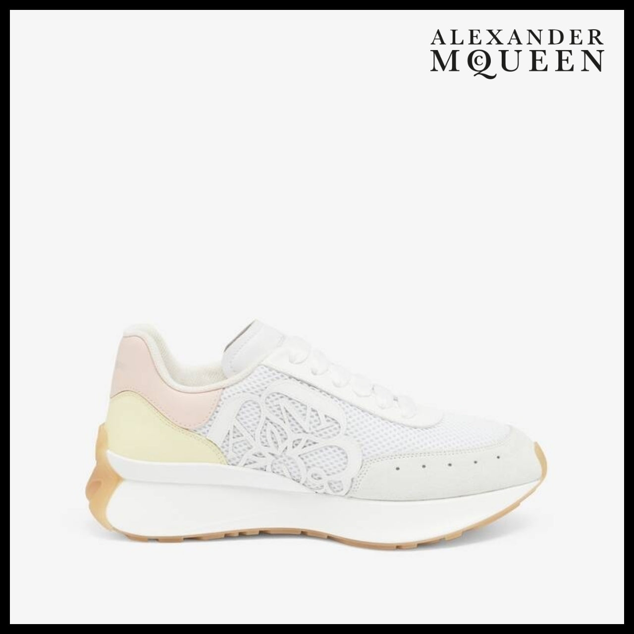 【Alexander Mcqueen】Sprint Runner White Pearl Blush Anise