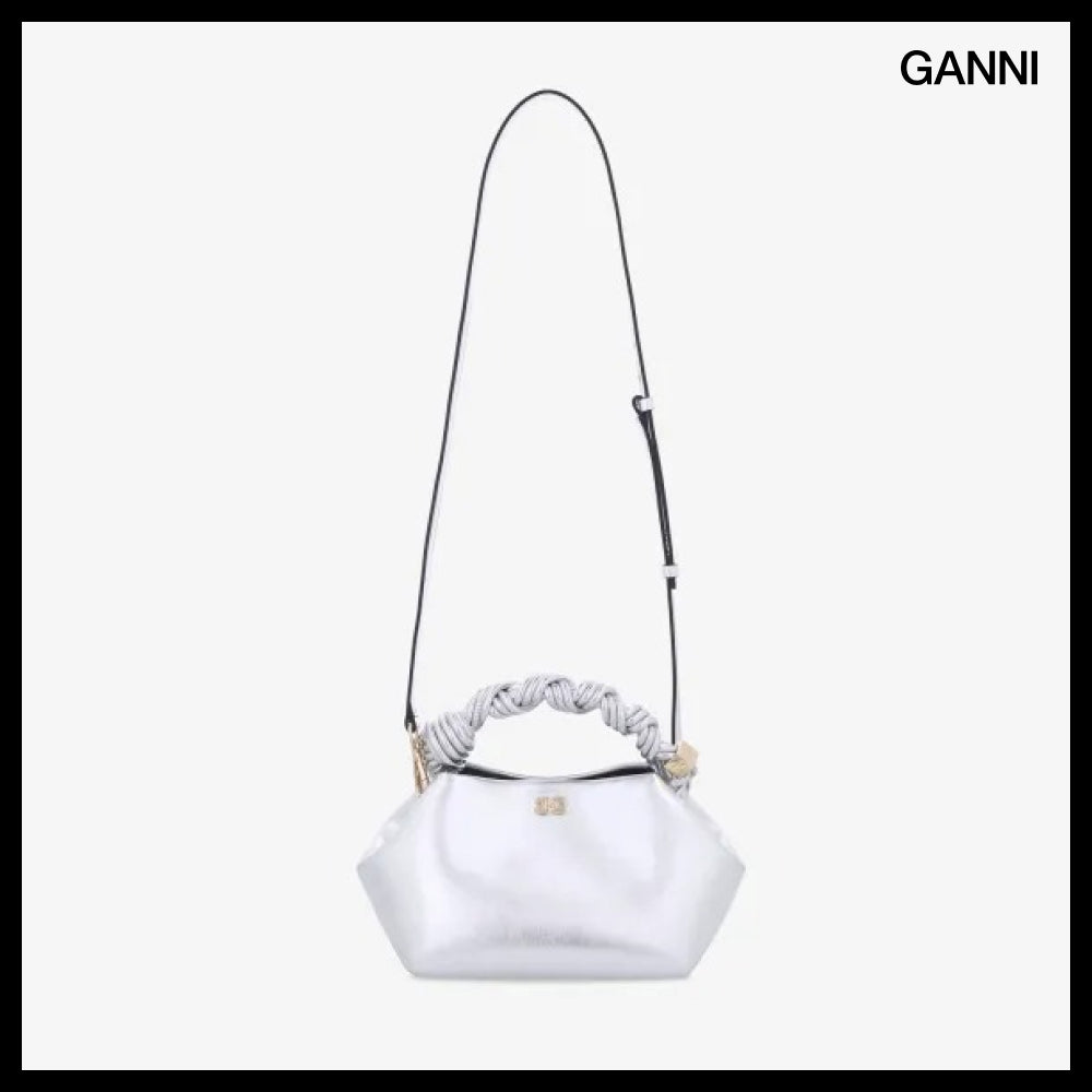 【Ganni】Small Ganni Boo Tote Bag Silver
