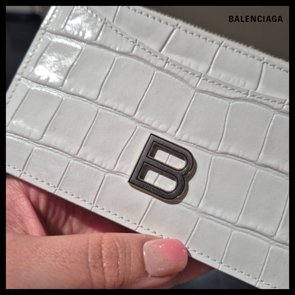 【BALENCIAGA】Hourglass Long Coin & Card Holder White