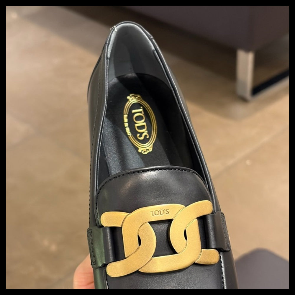【Tod’s】CUOIO Kate Leather Women’s Loafers Black