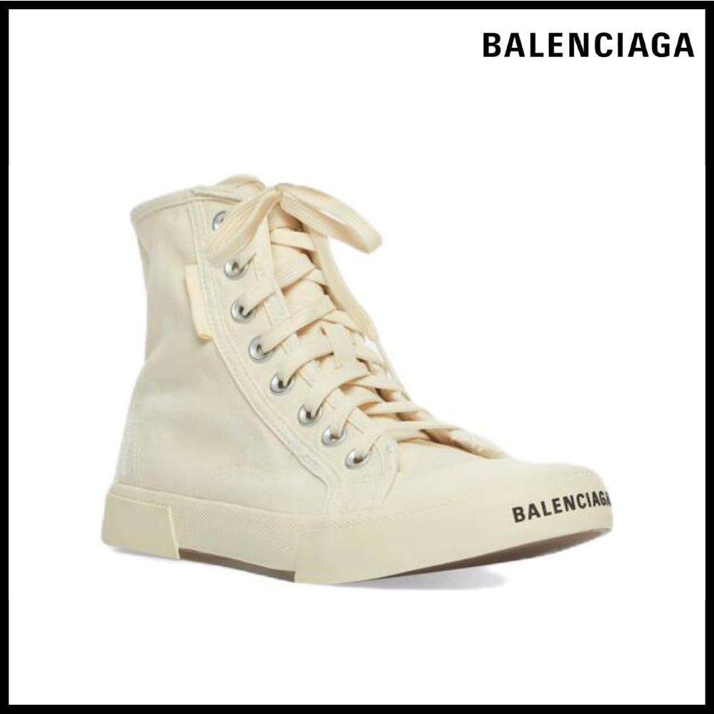 【BALENCIAGA】Paris High Top Sneaker Destroyed White