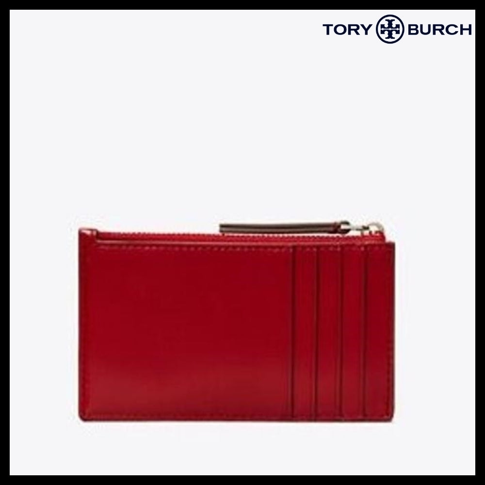 【Tory Burch】Kira Diamond Quilt Zip Card Case Red