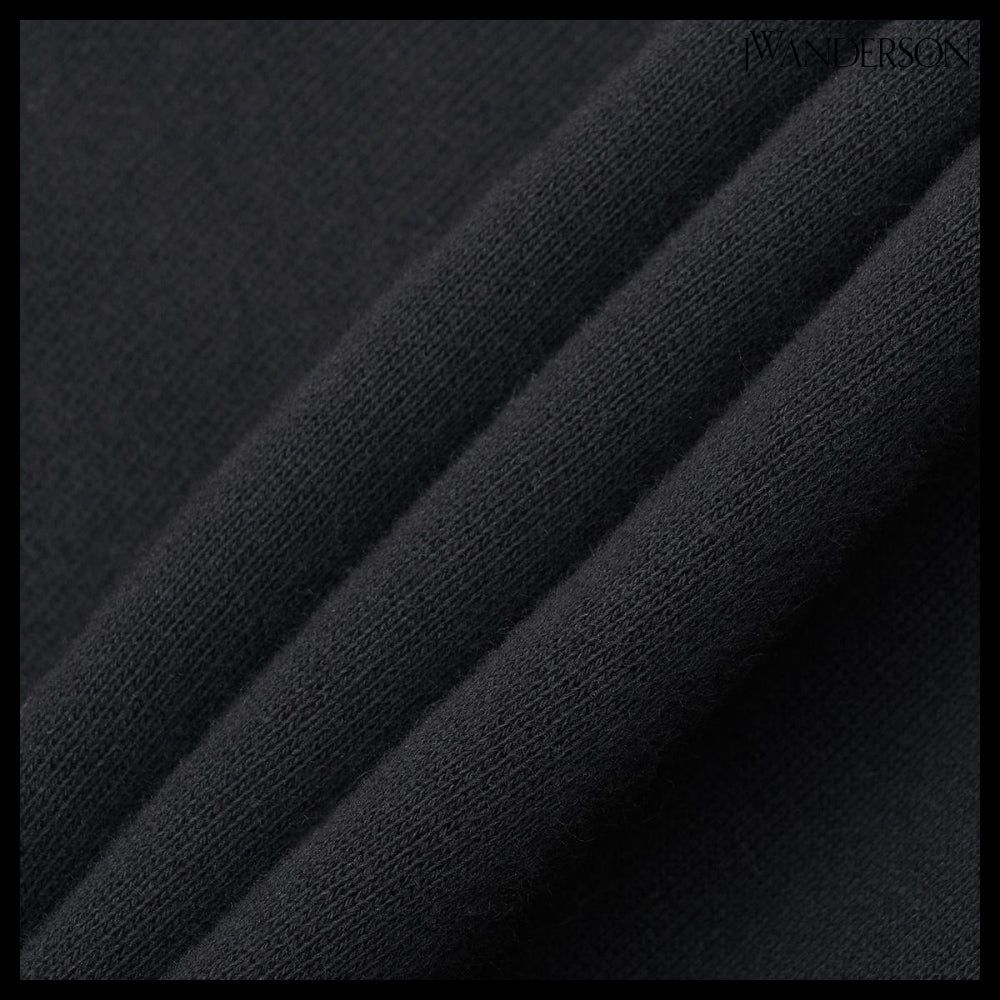 【J W ANDERSON】Embroidered Logo Drawstring Hoodie Black