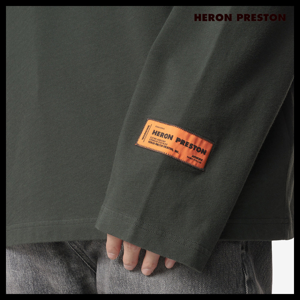 ◆Heron Preston◆ ロゴ パッチ Tシャツ グリーン 人気 売れ筋