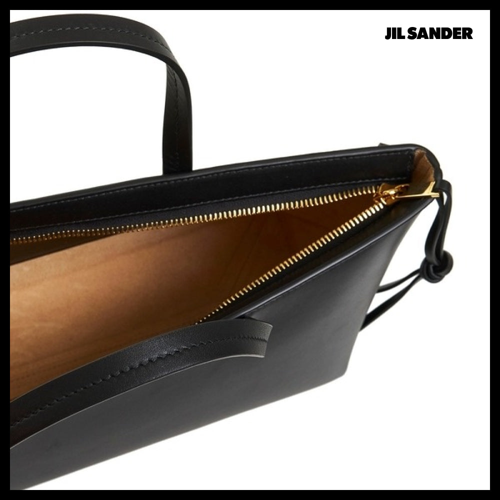 【JIL SANDER】Logo Lettered Leather Tote