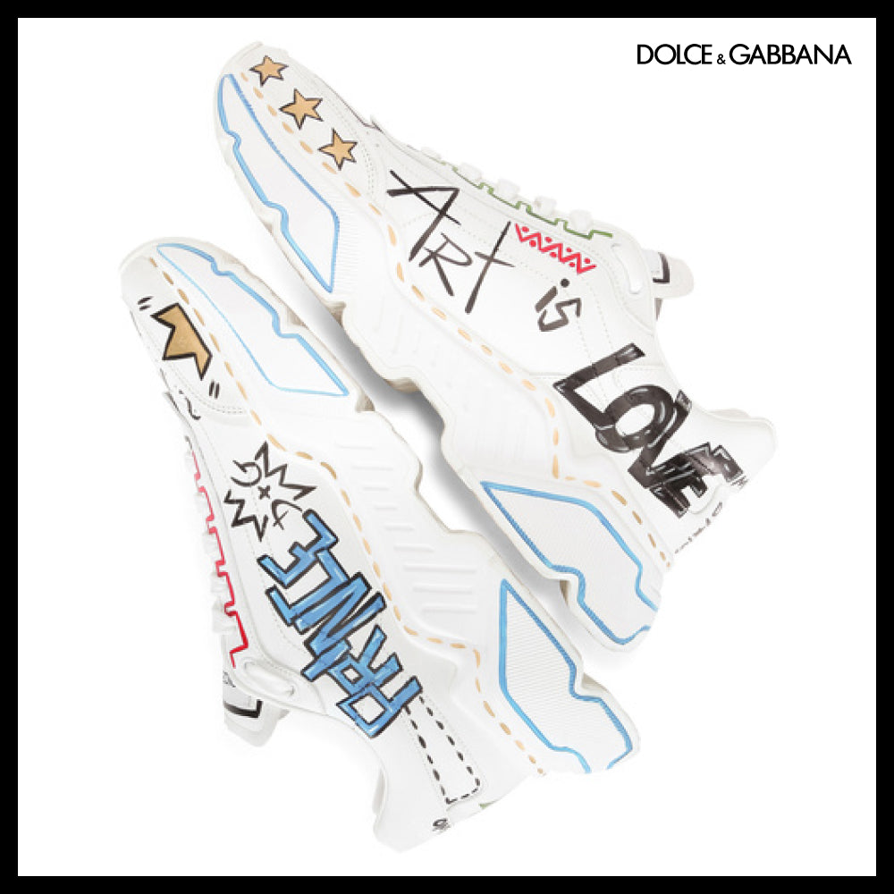 【Dolce & Gabbana】HAND-PAINTED CALFSKIN NAPPA DAYMASTER