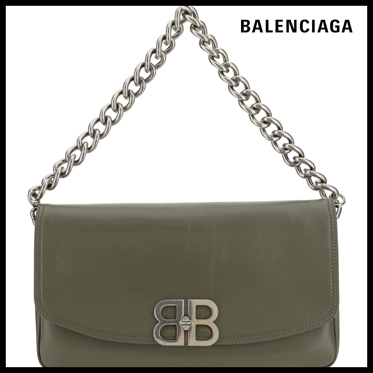 【BALENCIAGA】BB Soft Flap Bag M Army Green