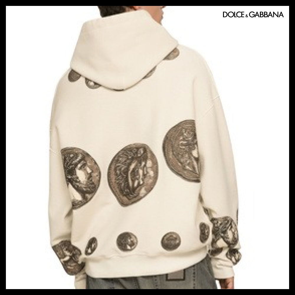 【Dolce & Gabbana】COIN PRINT INSIDE-OUT JERSEY HOODIE