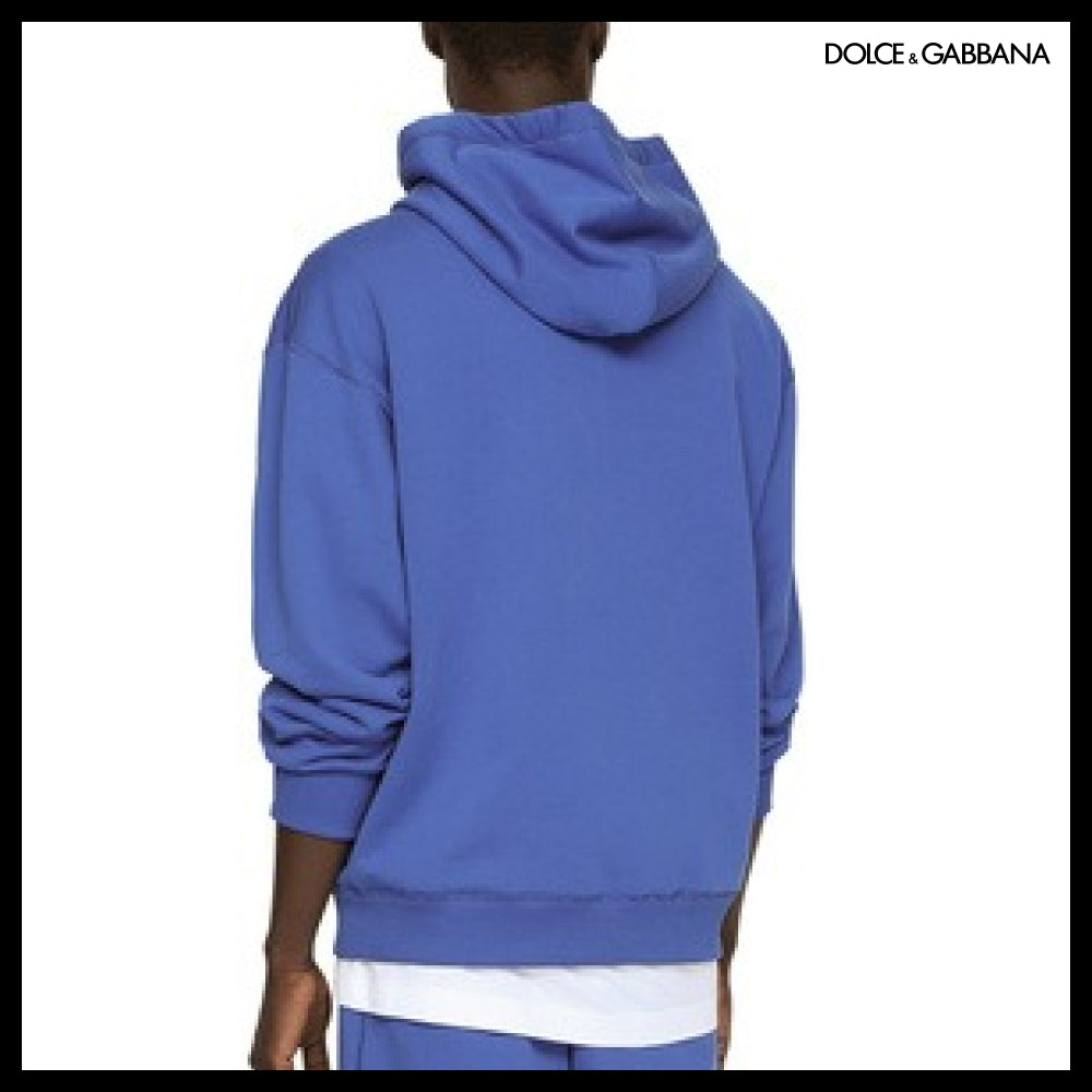 【Dolce & Gabbana】JERSEY HOODIE WITH BRANDED TAG Essential