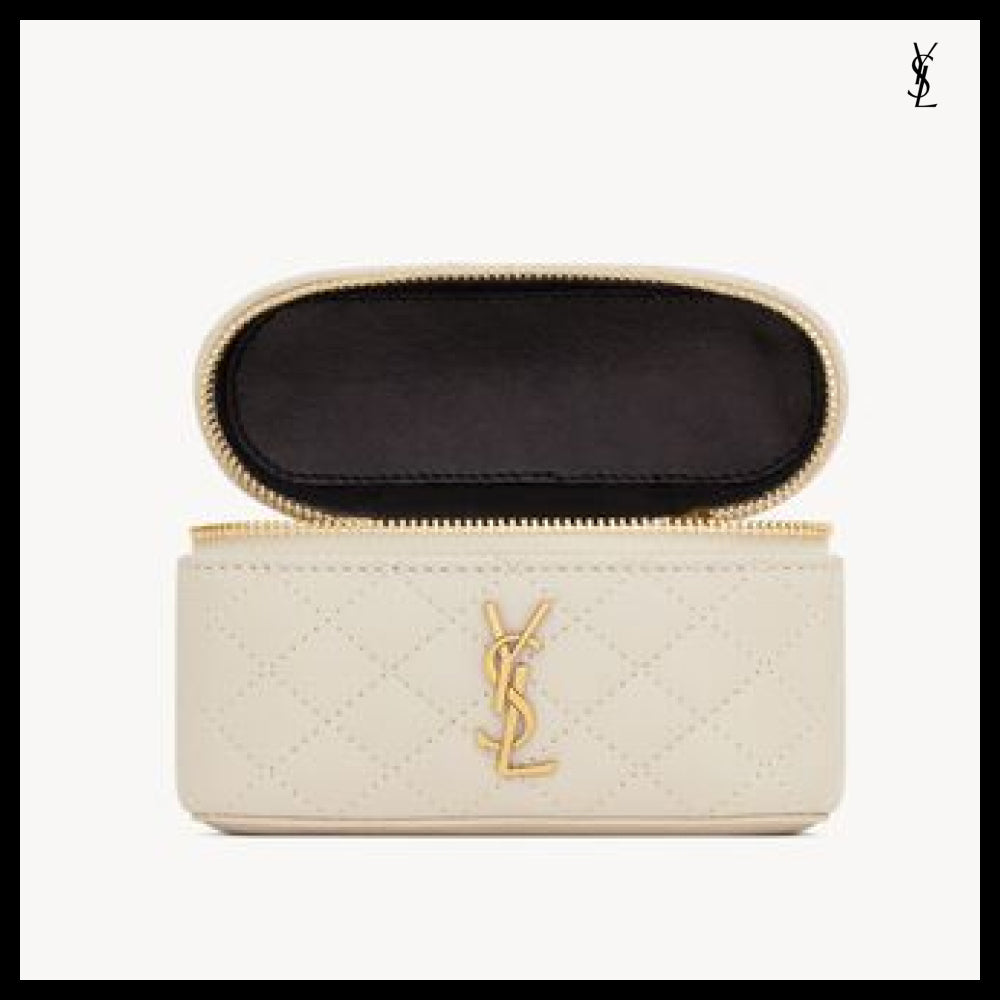 【Saint Laurent】Lambskin GABY Micro Vanity Bag White