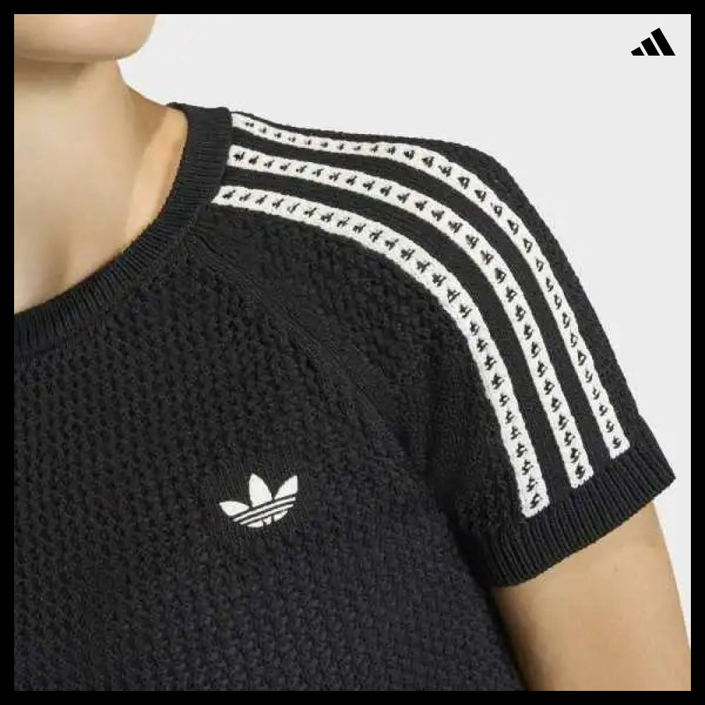 【ADIDAS 】Knit Crochet Cali T-Shirt Black