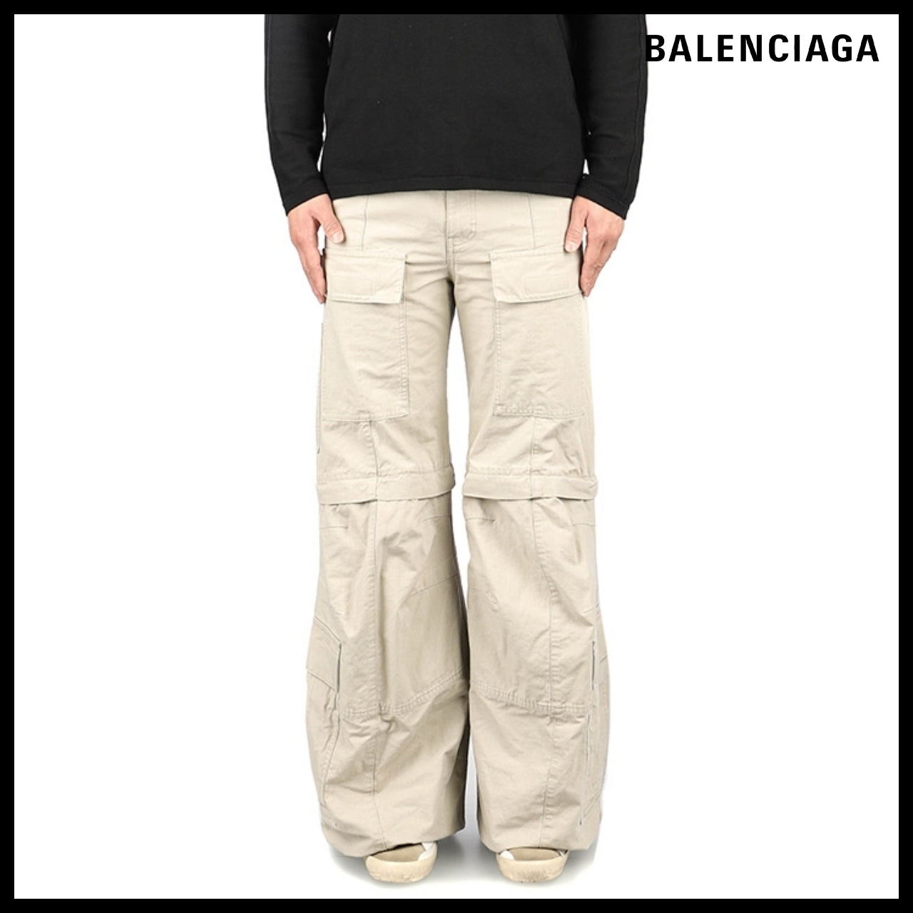 【BALENCIAGA】Flared Cargo Pants Beige