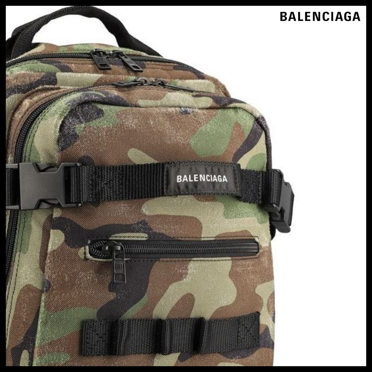 【BALENCIAGA】Army Space Small Backpack Khaki