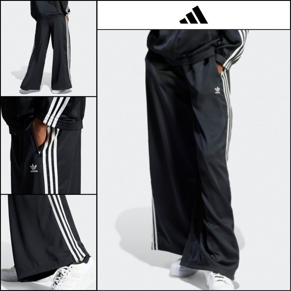 【adidas】Satin Wide-Leg Track Pants