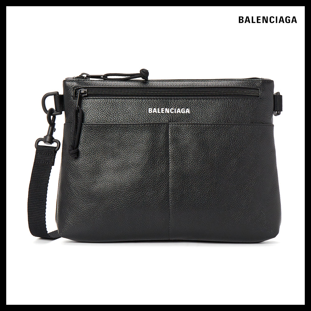 【BALENCIAGA】Logo Leather Crossbody Bag