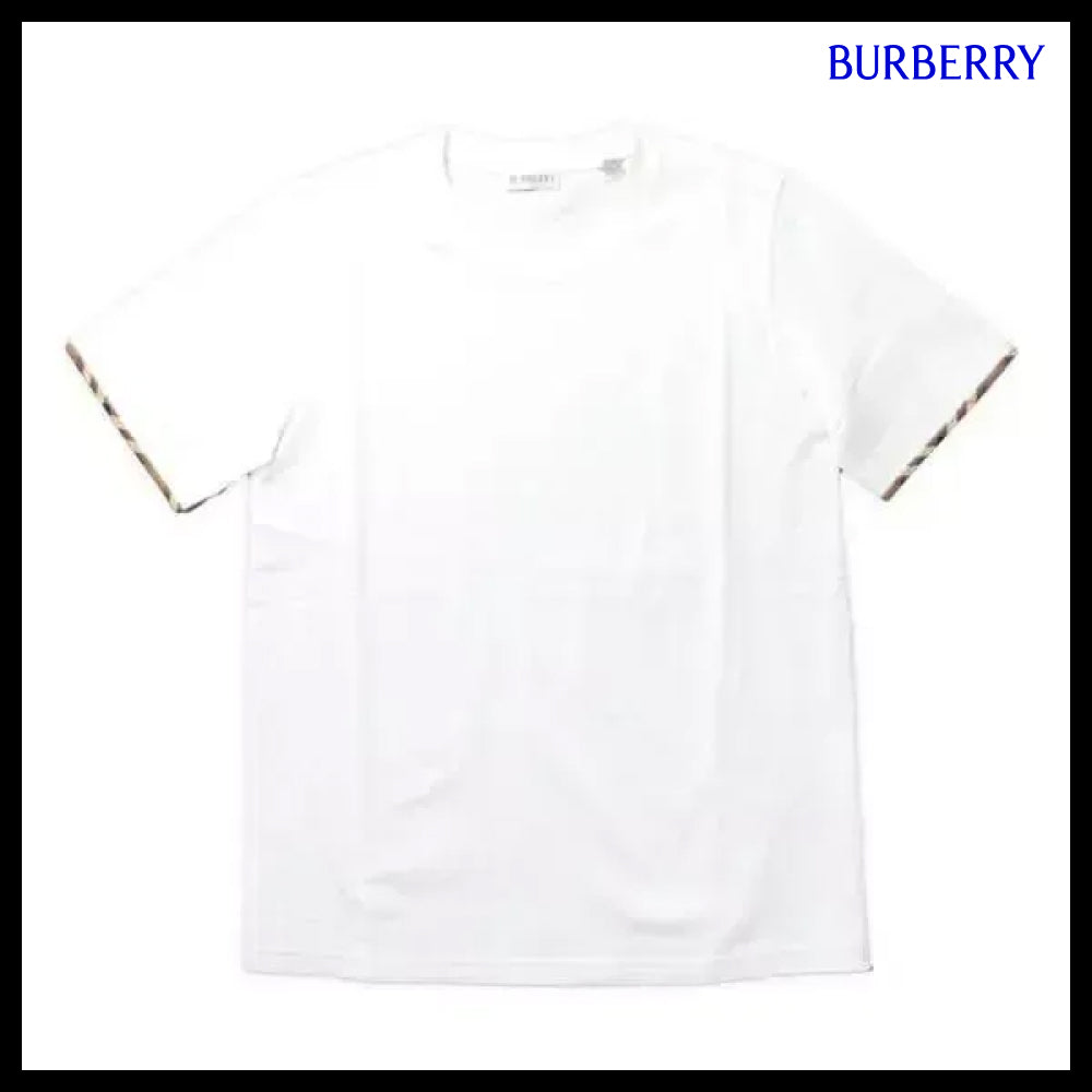 【Burberry】Maud Sleeve Check Cotton Short Sleeve T-Shirt