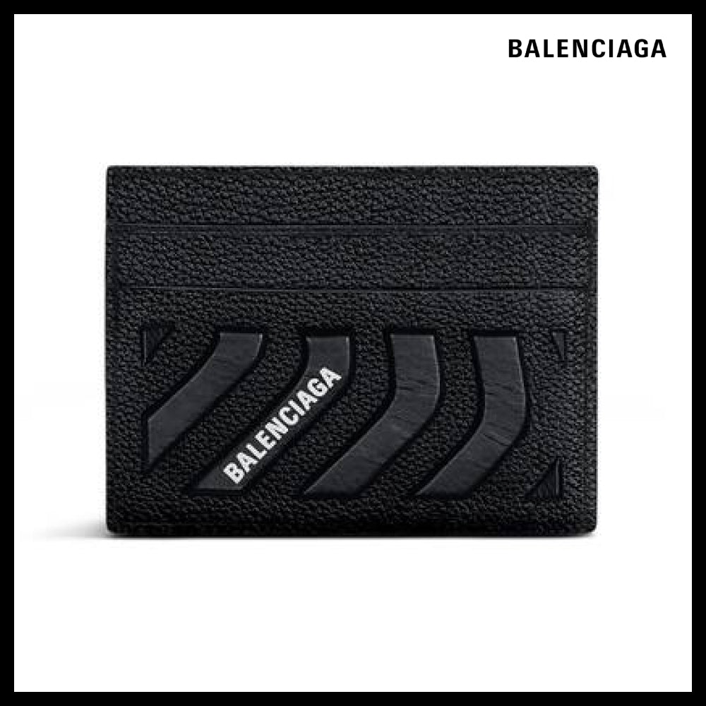 【BALENCIAGA】CAR CARD HOLDER IN BLACK GRAINED CALFSKIN