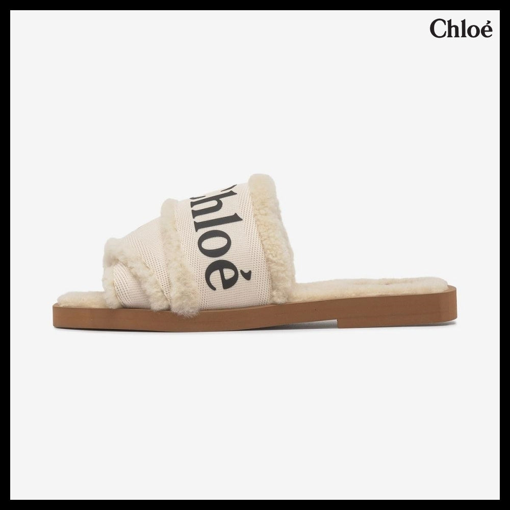 【CHLOE】ウッディ フラットミュール ホワイト