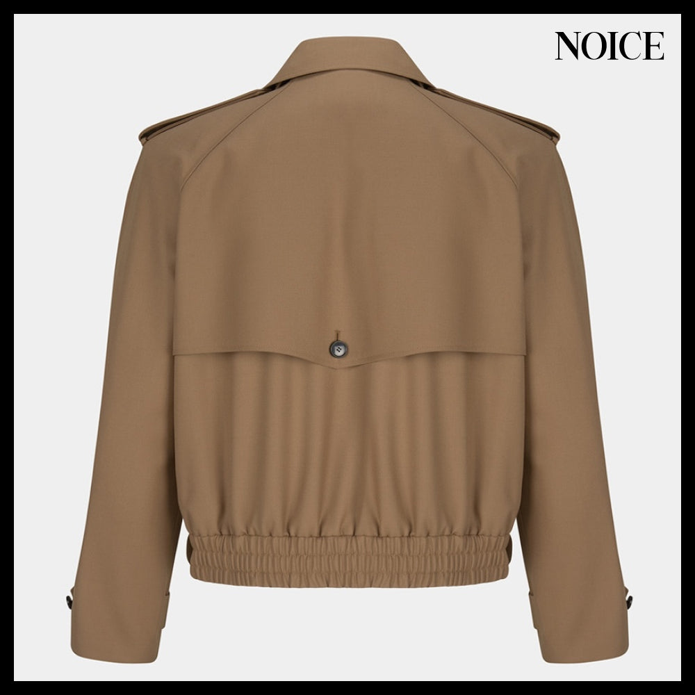 【NOICE  】NECK BUCKLE WOOL BLEND BLOUSON CAMEL