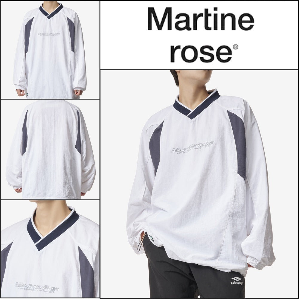 【MARTINE ROSE】LOGO PRINT SWEATSHIRT - WHITE:NAVY