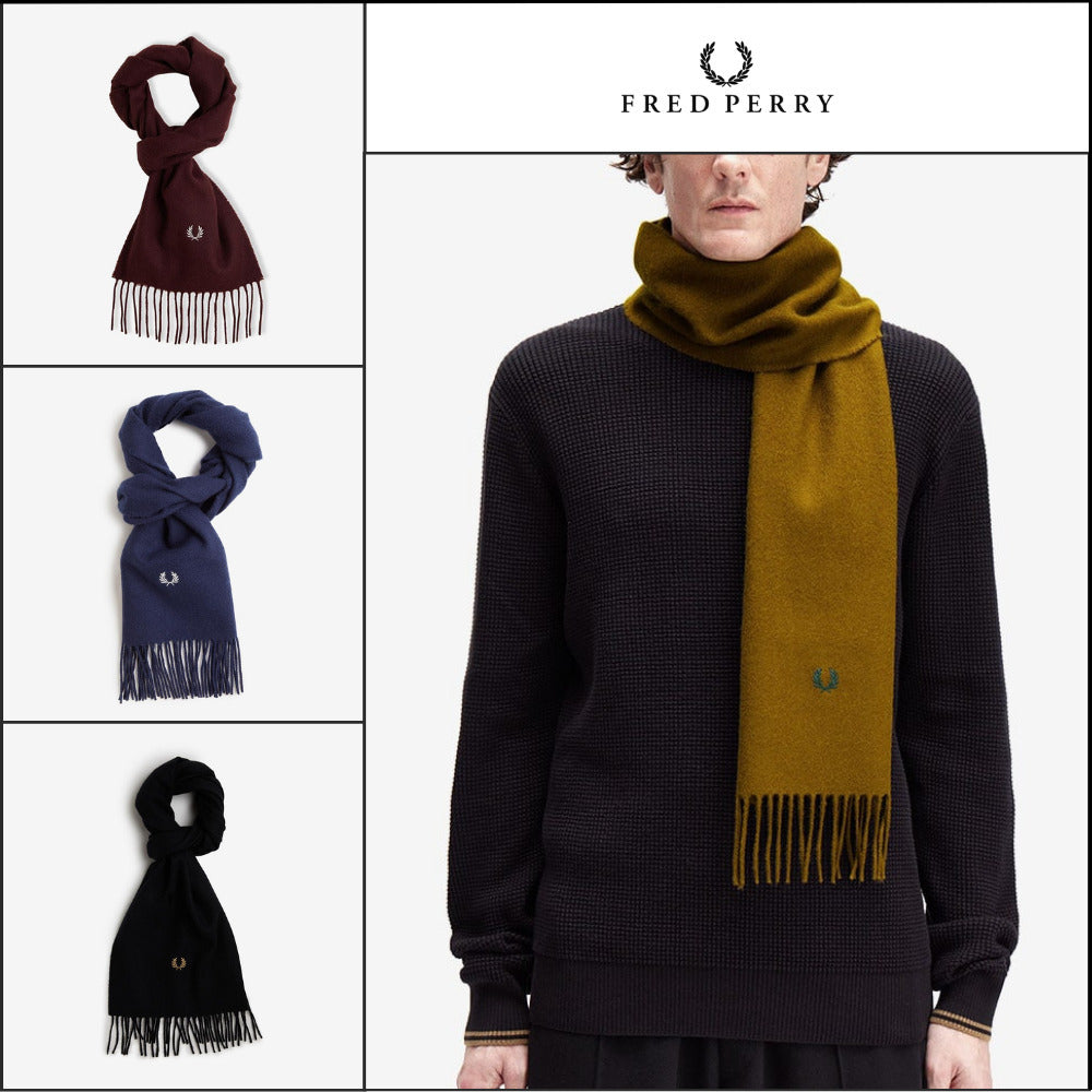 【FRED PERRY】Lambswool Scarf 4 Colors
