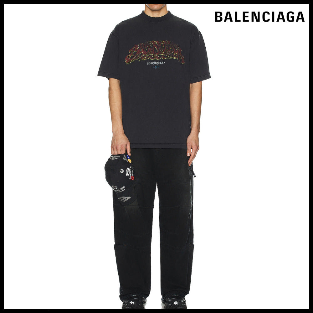 【BALENCIAGA】Offshore Logo Printed T-shirt