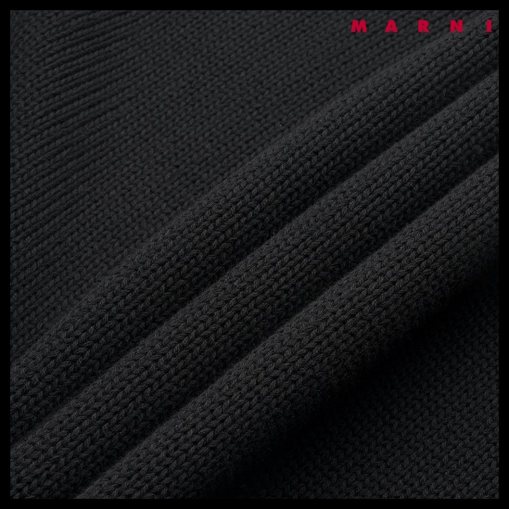 【MARNI】Crew Neck Distressed Knit Black