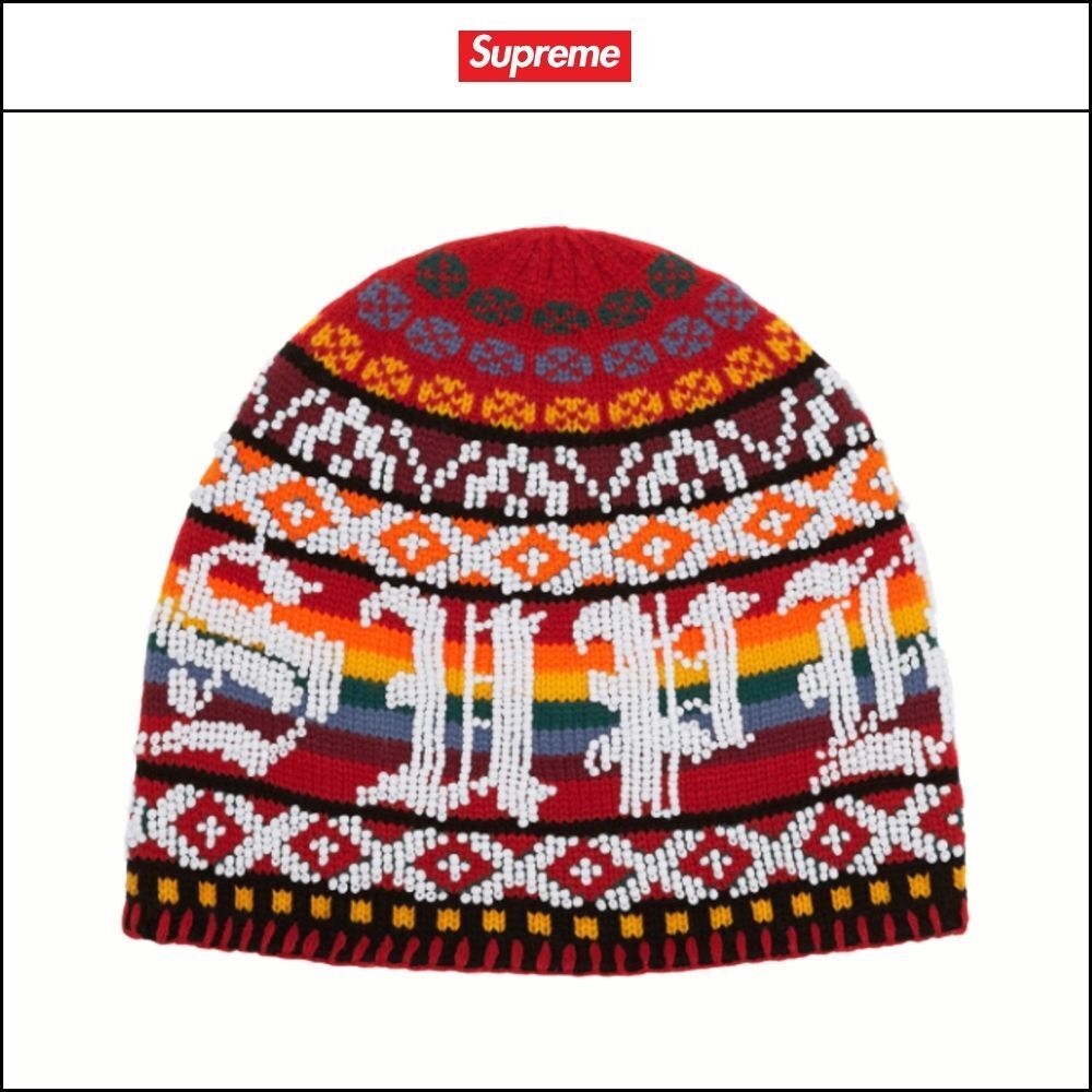 ★100%正規品保証 Supreme★ Beaded Beanie Red