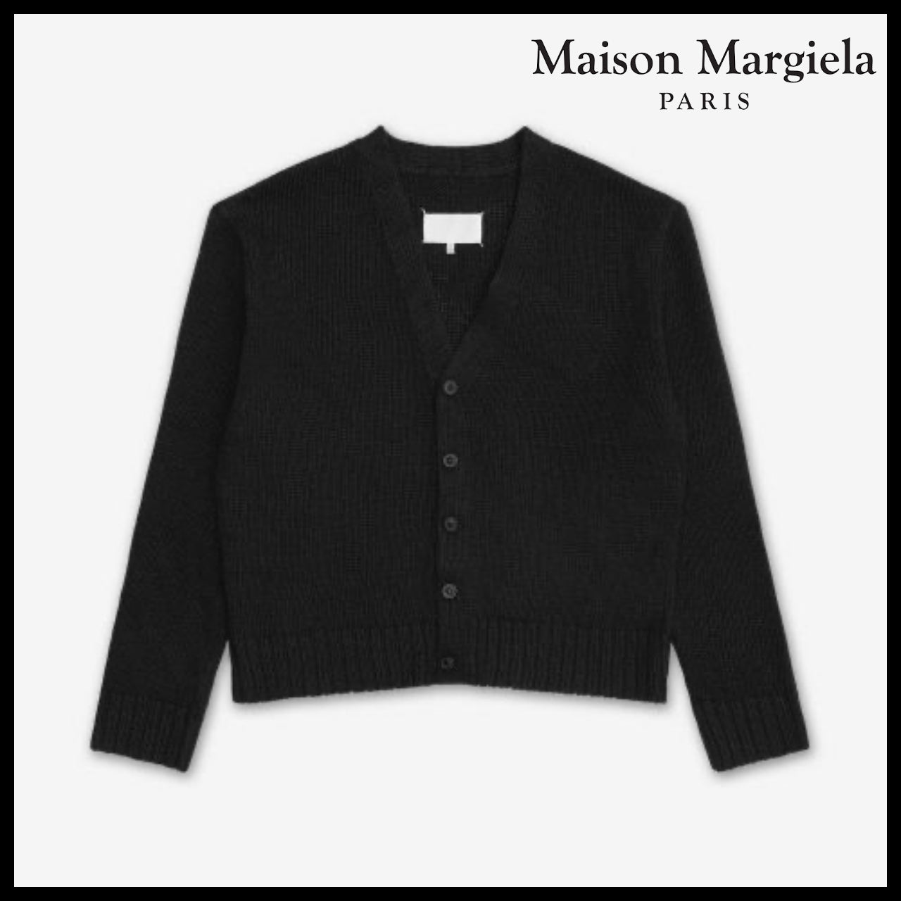 ★MAISON MARGIELA★ Gauged Hemp Knit Cardigan Black