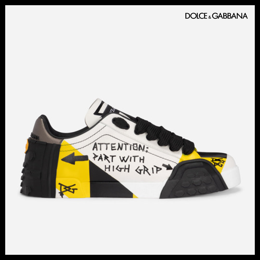 【Dolce & Gabbana】CALFSKIN PORTOFINO SNEAKERS WITHLETTERING