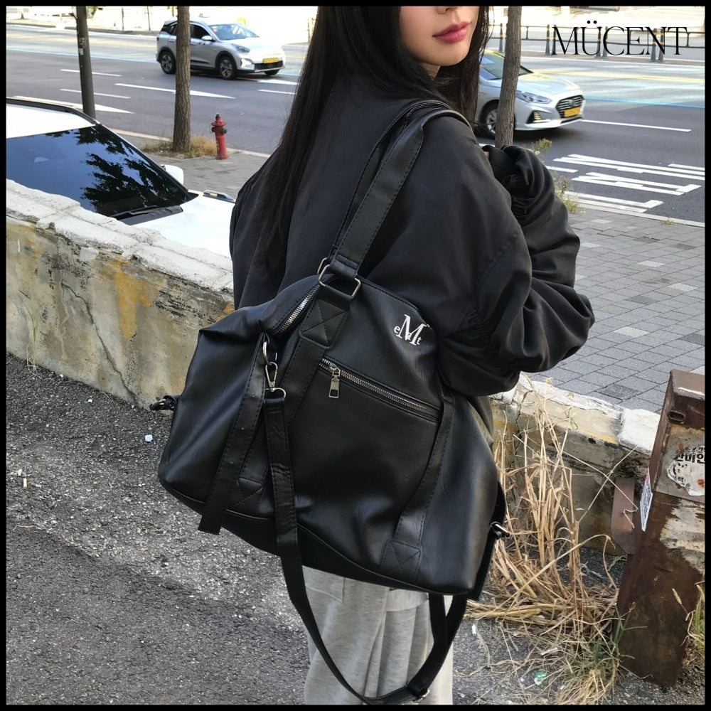 ★MUCENT★PRIME WRINKLE LEATHER TOTE BAG