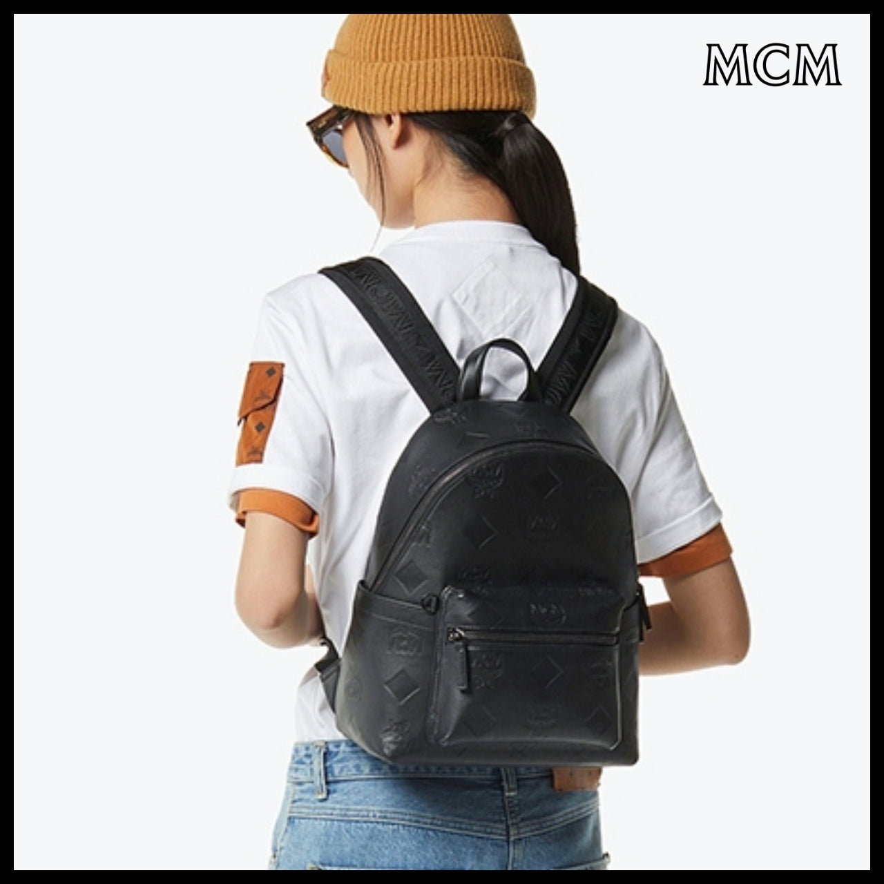 【MCM】Stark maxi monogram leather backpack