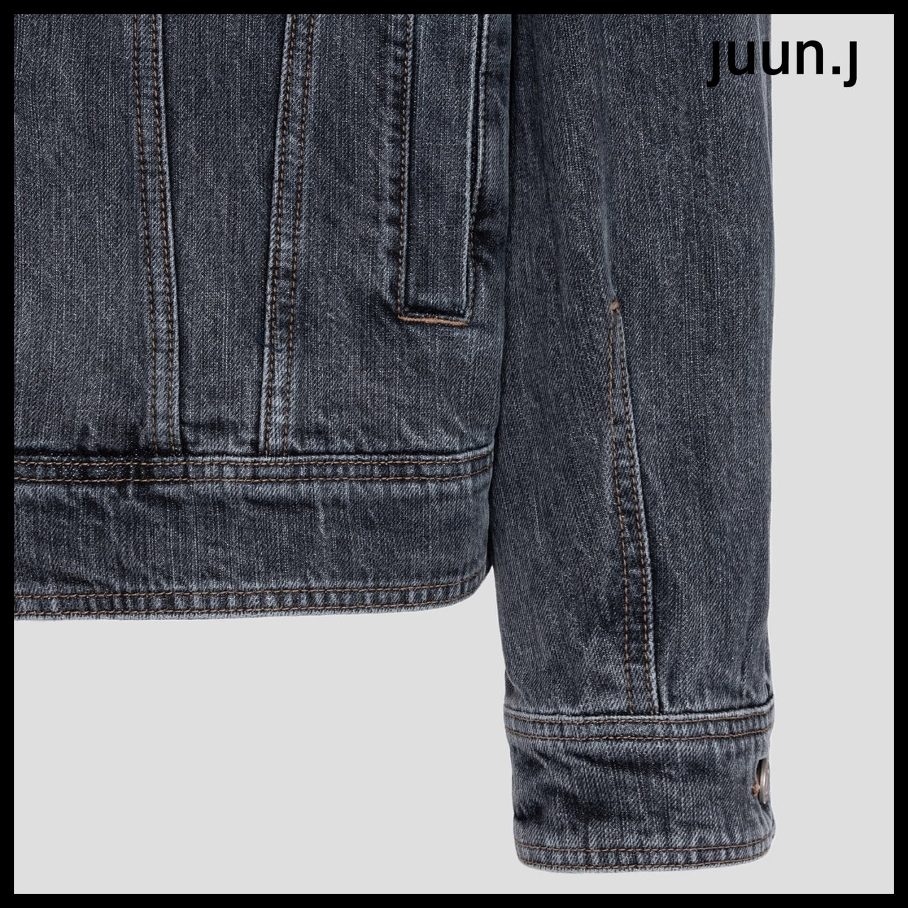 【JUUN.J】CORE Denim Zipper Detail Trucker Ash