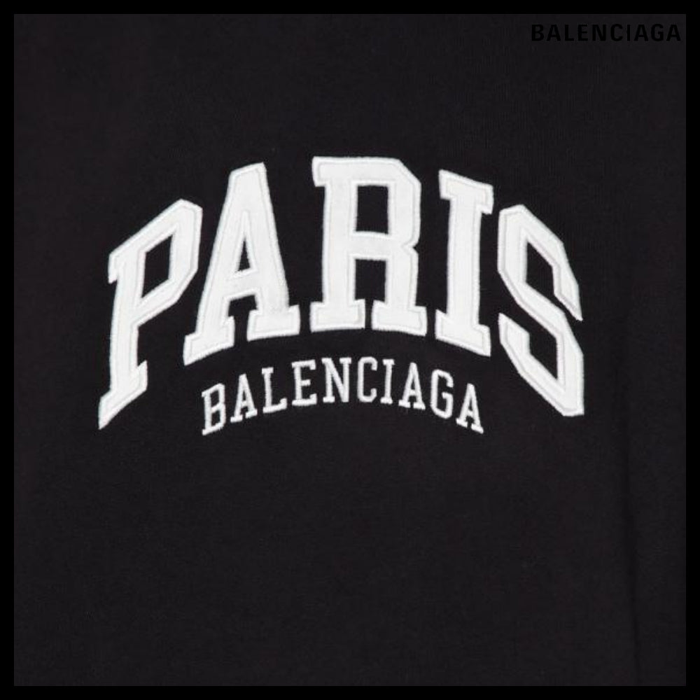 【BALENCIAGA】Cities Paris Hoodie Wide Fit Black