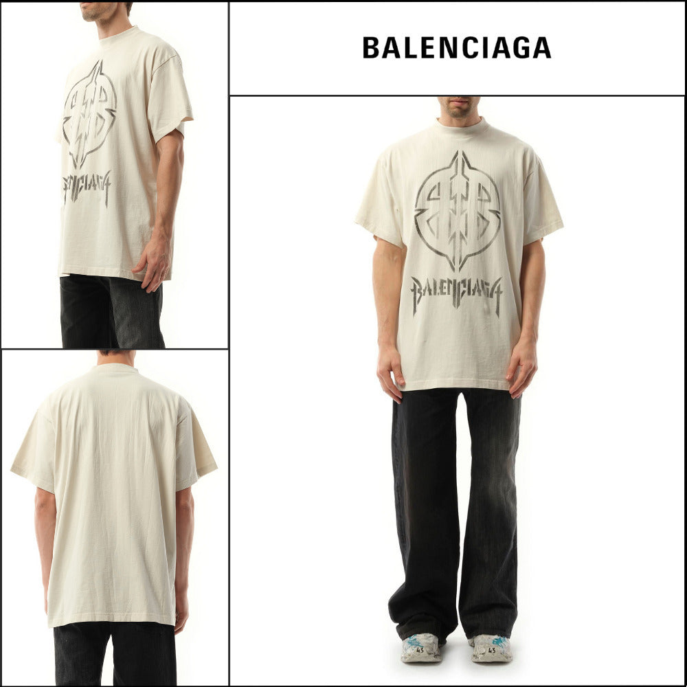 【BALENCIAGA】Metal BB Stencil T-Shirt Oversized