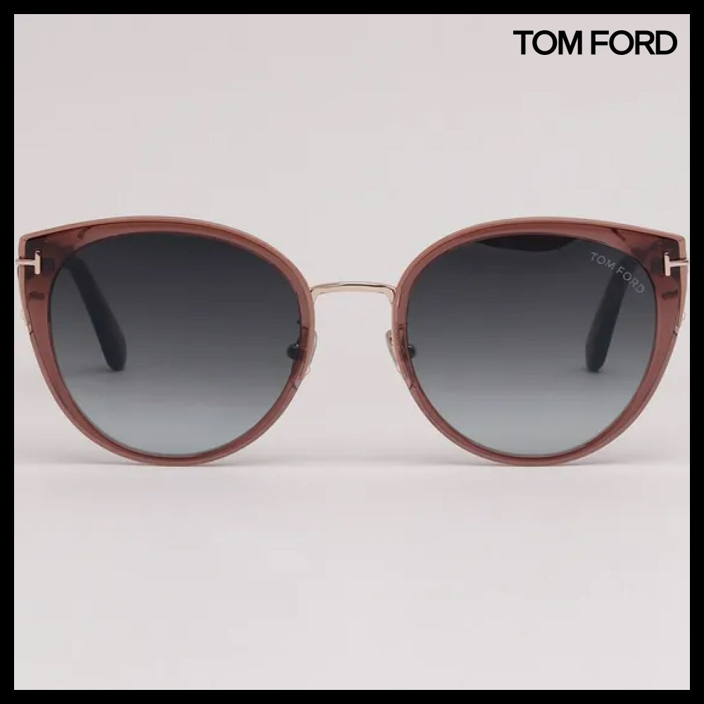 【TOM FORD】Cat-Eye Semi-Transparent Horn-Rimmed Sunglasses