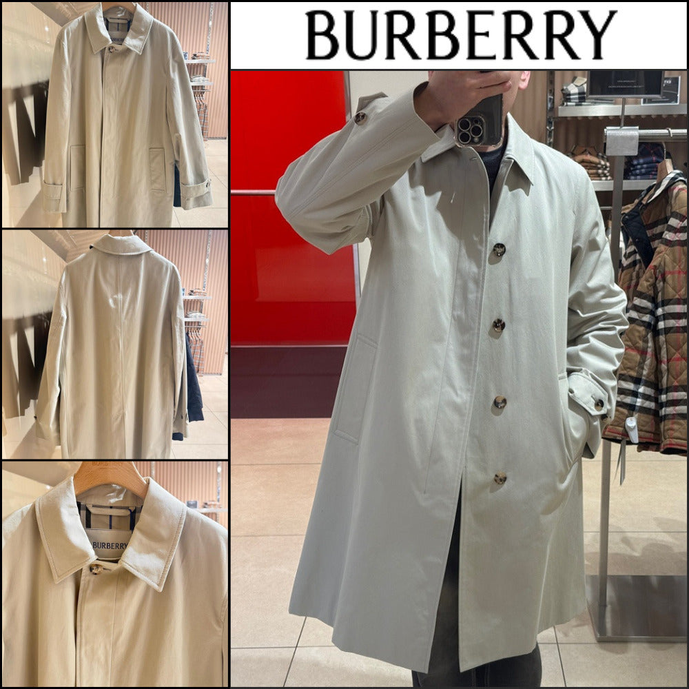 【Burberry】Button Single Cotton Men's Car Coat Lichen