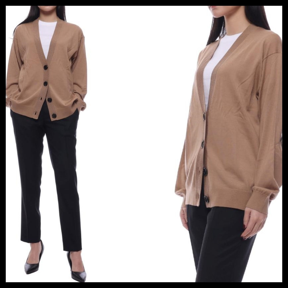 【BURBERRY】DORNOCH Elbow Patch Women’s Wool Cardigan