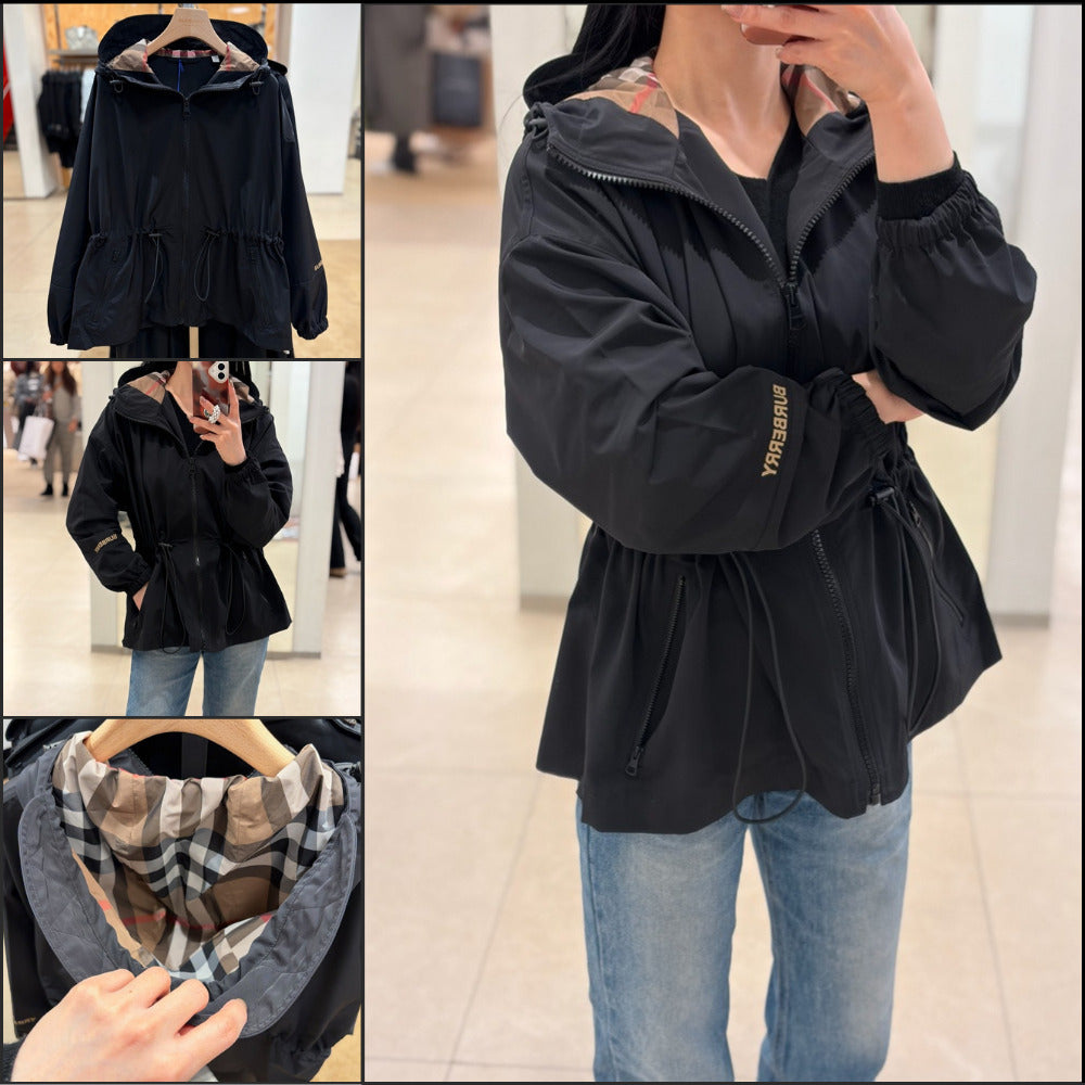 【Burberry】New Birley Internal EKD Drawstring Hooded Zip Up