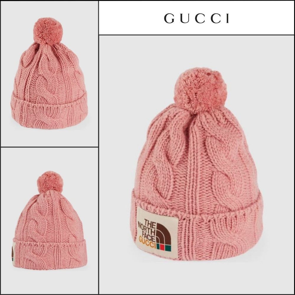 【GUCCI x THE NORTH FACE】 ロゴ ウール ニット ビーニー