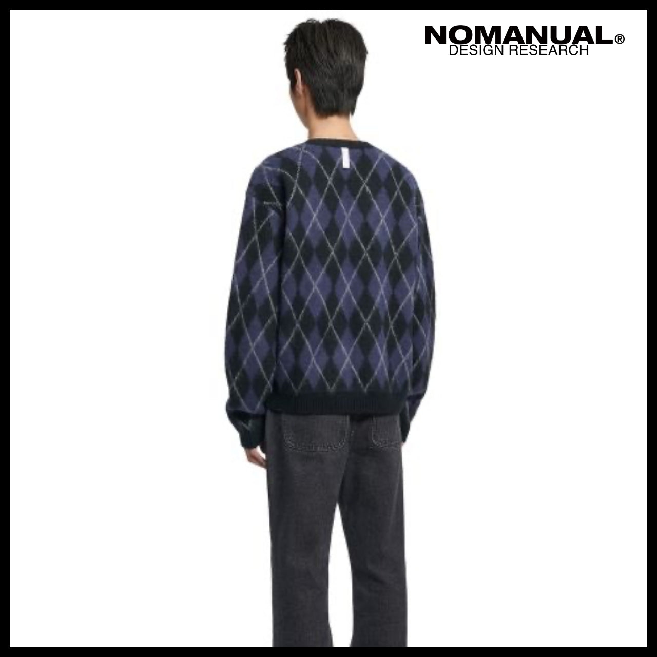 【NOMANUAL】Argyle hairy cardigan (4 colors)
