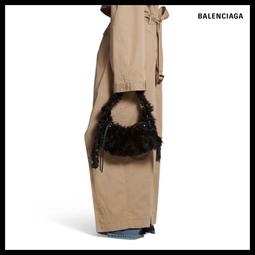【BALENCIAGA】Le Cagole XS Shoulder Bag Fake Fur in Black