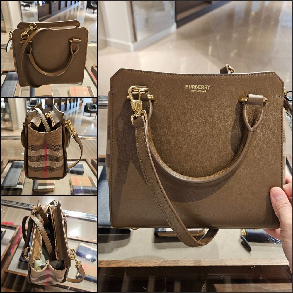 【BURBERRY】BANWELL house check mini tote bag earth