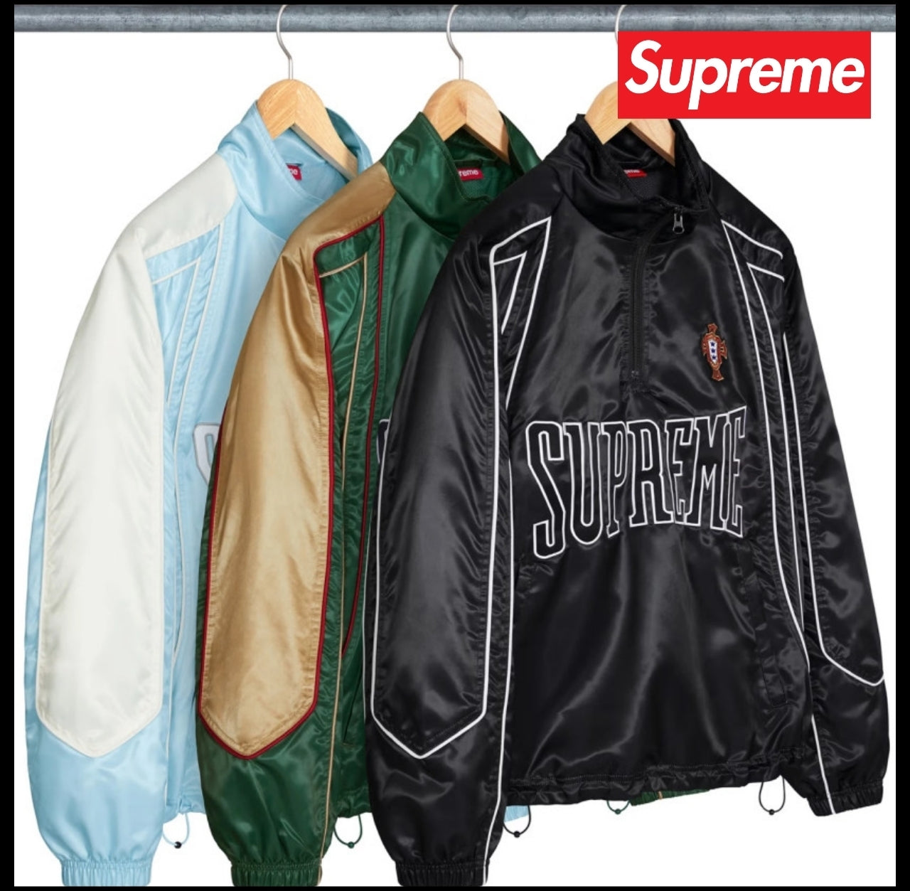 【Supreme】Satin Piping Pullover Green 25SS