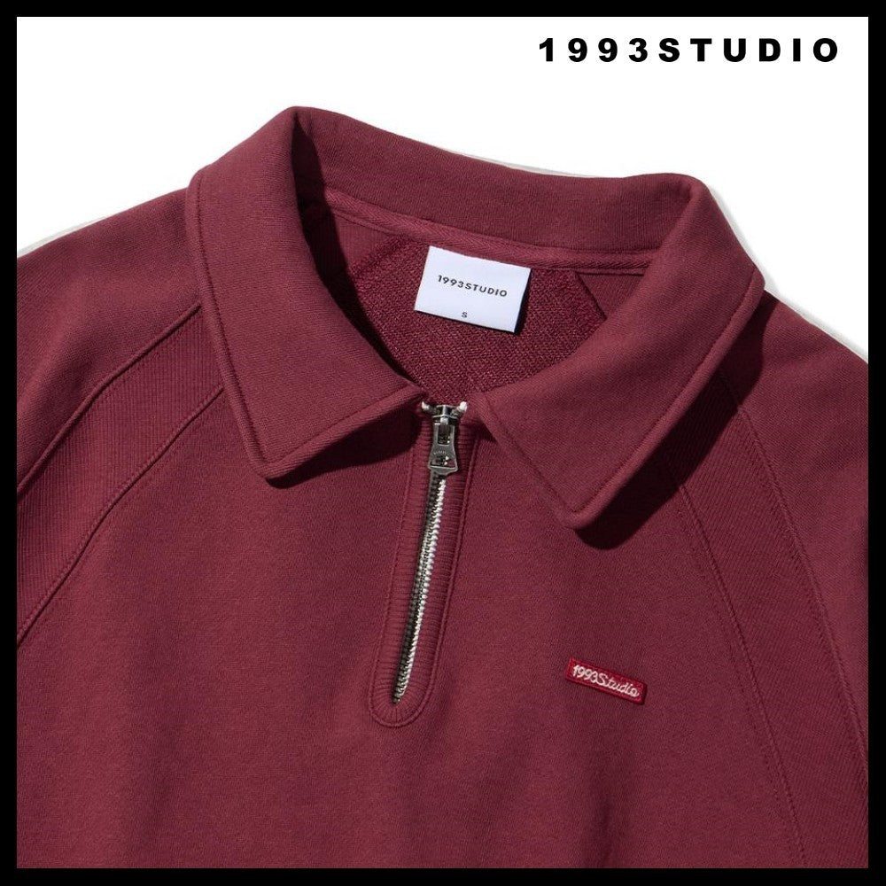 [1993STUDIO] SMALL LOGO HALF ZIP COLLAR SWEATSHIRT 3COLORS