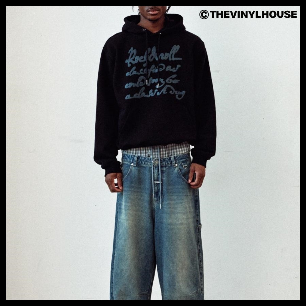 【THEVINYLHOUSE】Cursive writing typo hoodie (4 colors)